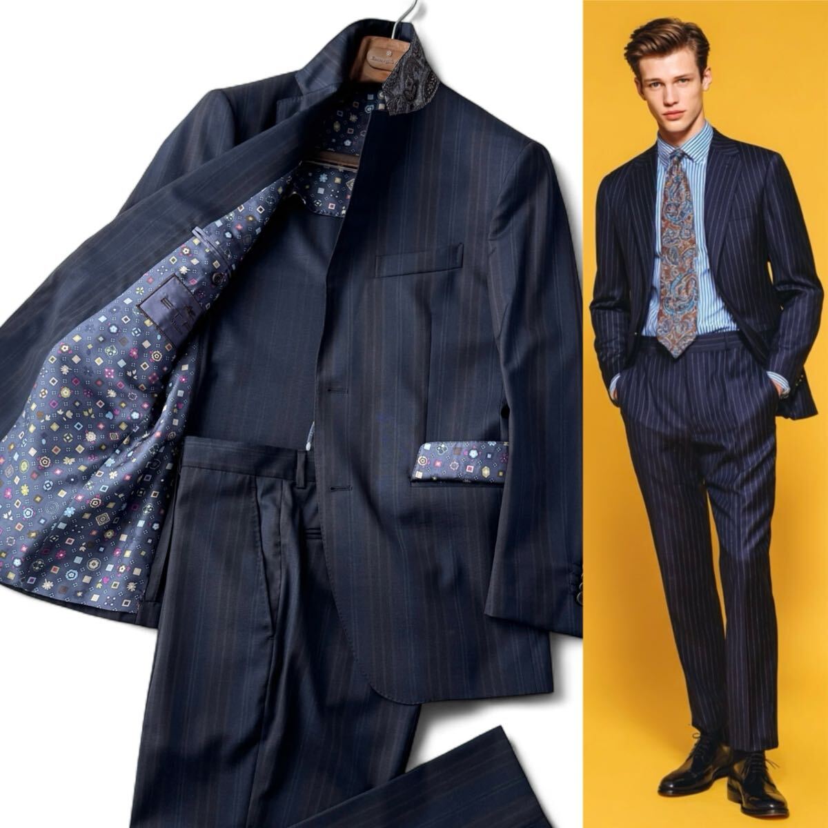 ETRO エトロ Vネック ペイズリー イタリア製 大きいサイズ 48 Yahoo!オークション -「etro スーツ 48」(男性用) (エトロ)の