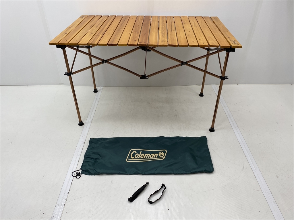 【廃盤品】 コールマン ナチュラルウッドロールテーブル 90 中古品 Yahoo!オークション -「コールマン ウッドロールテーブル」の