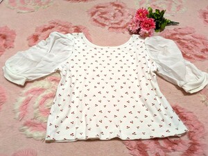 WEGO◆白◆さくらんぼ柄◆袖がふっくらした◆お洋服