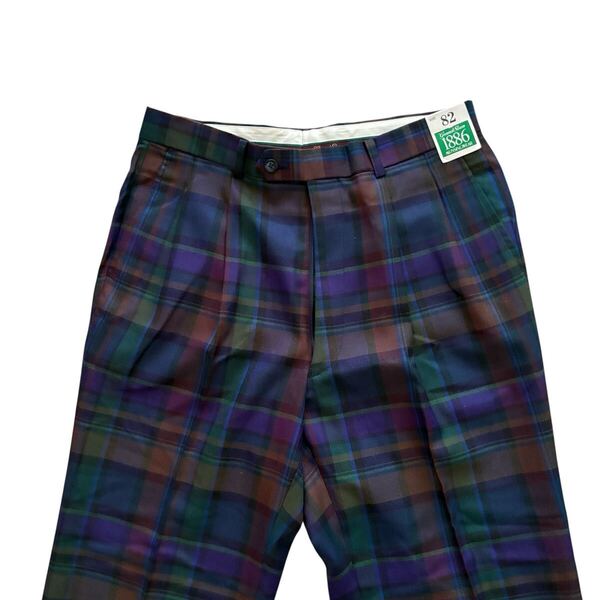 新品 ビンテージ Grand Slam MUNSING WEAR マンシングウェア グランドスラム 2タック スラックス チェック柄 ボトムス ゴルフパンツ