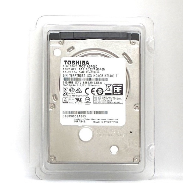 90★動作良好・フォーマット済★東芝製 500GB HDD★使用 421時間 ★5400rpm★厚み7mm★2.5インチSATA★送料無料
