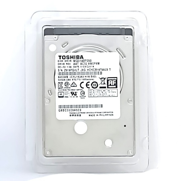 94★動作良好・フォーマット済★東芝製 500GB HDD★使用 4939時間 ★5400rpm★厚み7mm★2.5インチSATA★送料無料