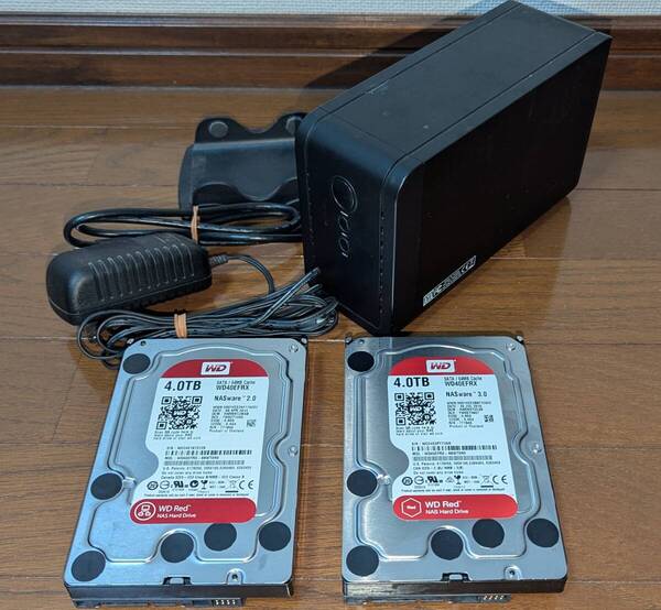 【2個セット】WD Red 4TB WD40EFRX NAS用HDD+RAIDケース付
