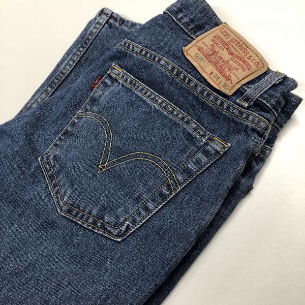 Levi's 505 W34L30 ストレートデニム インディゴブルー M