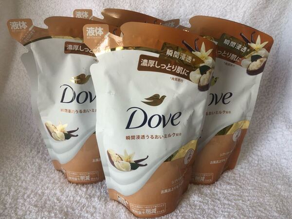 新品 匿名発送 送料無料 Dove ダヴ ボディウォッシュ 液体 シアバター&バニラ 詰替 330g×4袋