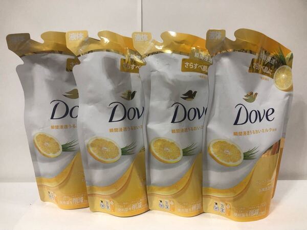 新品 匿名発送 送料無料 ダヴ Dove ボディウォッシュ ボディーソープ 液体 詰替 グレープフルーツ&レモングラス 330g×4袋