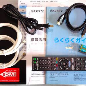SONYブルーレイレコーダー BDZ-RX105,新同BarraCuda 2TB,2番組同時録画,録画SD画質500hに倍増,録画 ダビング 再生/市販BD DVD CD再生快調