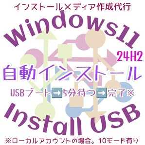 Windows11 24H2 自動インストール USBメモリ リカバリUSB リカバリメディア インストールメディア Windows10 アップグレード