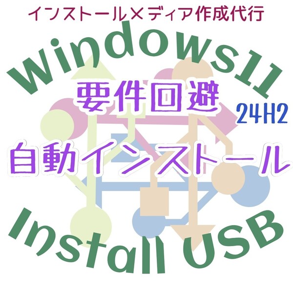 Windows11 24H2 自動化 自動インストール 自動セットアップ 要件回避 要件非対応 インストールusb リカバリUSB リカバリメディア