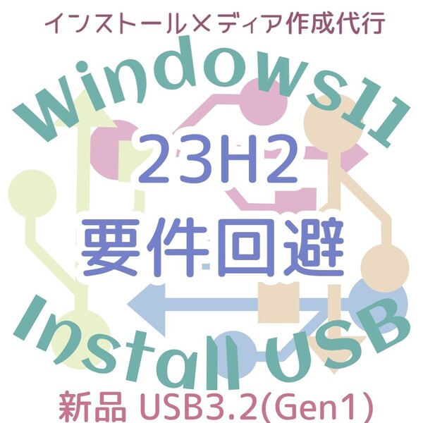 Windows11 Win11 23H2 要件回避 要件非対応 動作要件を満たしていない インストールusb リカバリUSB USBブート インストールメディア