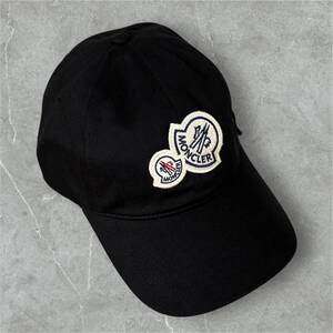 【新品未使用タグ付き】MONCLER モンクレール ダブルワッペン ベースボールキャップ ブラック ユニセックス J10913B00053