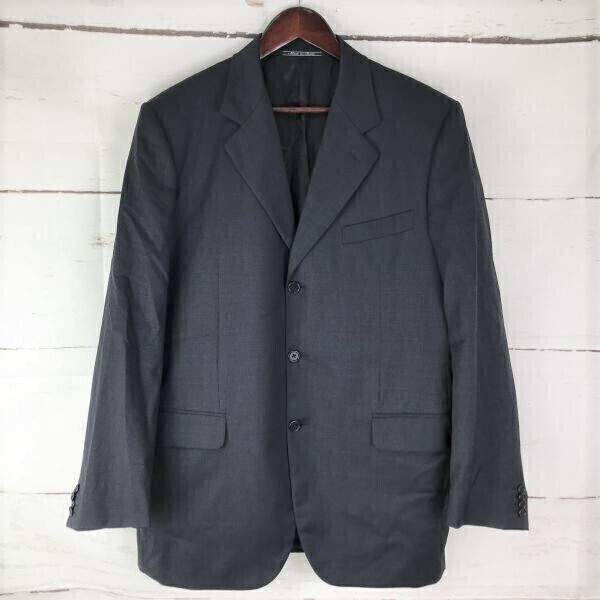 FENDI フェンディ イタリア製 Redaelli社 高級生地仕立て テーラードジャケット メンズ52 6 R(M~L ネイビー バージンウール