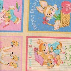 ★ちょこっと 国産コットン Sweet Rush アニマル パネル生地 サイズ約30cm×110cm h-385