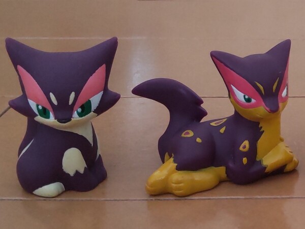 送料込み!ポケモンキッズ/チョロネコ・レパルダス 2個セット/指人形/フィギュア/ポケットモンスター 猫/ソフビ あくタイプ ねこ 同梱可能