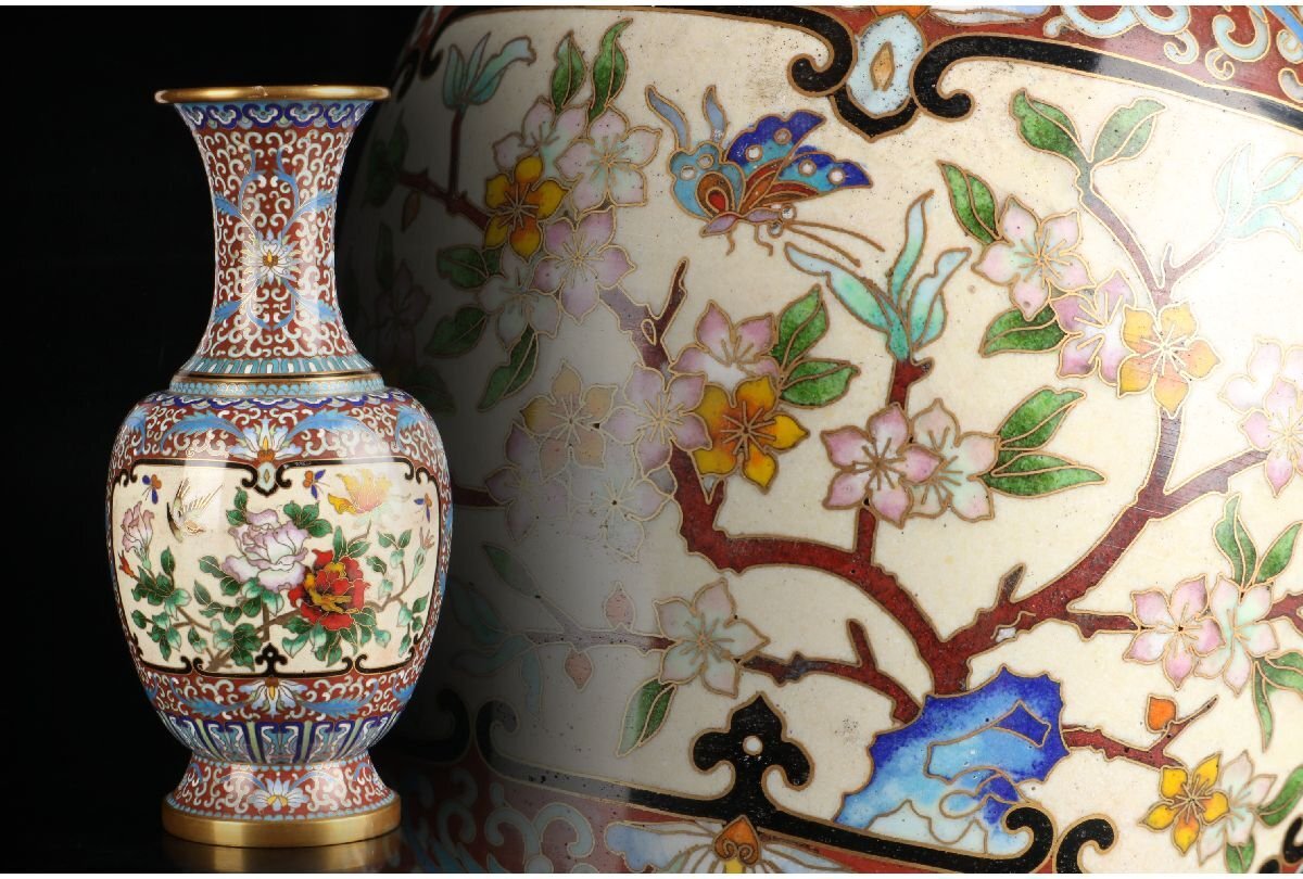 中国美術 七宝焼き 古玩 花鳥図 Yahoo!オークション -「中国 七宝 花瓶」の落札相場・落札価格