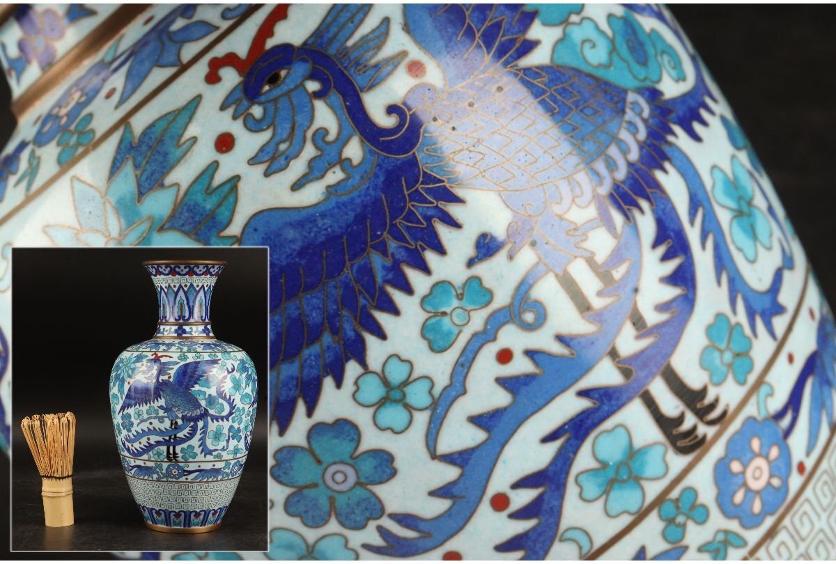 1053 中国 景泰藍 七宝 琺瑯 花瓶 2客 時代物 Yahoo!オークション -「中国 七宝 花瓶」の落札相場・落札価格