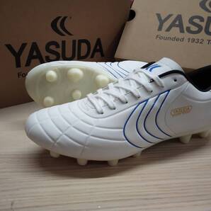 ヤスダ YASUDA サッカーシューズ サッカースパイク 固定式「 LIGARESTA PRO-AW」YSU S24002 0201 WHT×BLU 人工皮革 26,5cm
