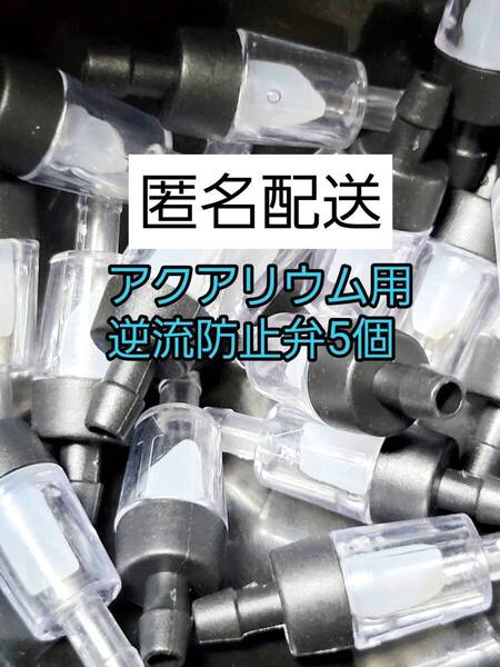 アクアリウム 逆流防止弁 5個 黒 エアーチューブ エアレーション メダカ 金魚 熱帯魚 グッピー ザリガニ 錦鯉 シュリンプ