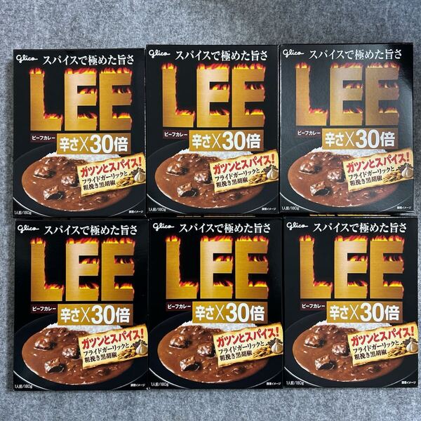 グリコ ビーフカレーLEE 辛さ×30倍 180g×6個セット レトルトカレー