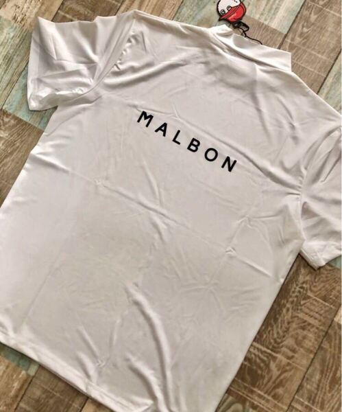 XL マルボンゴルフ MALBON GOLF シャツ モックネック 半袖 白色 白 メンズ