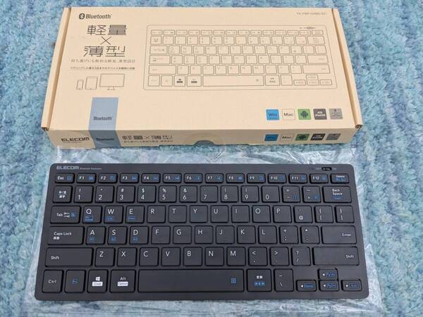 ◎0707u0330 エレコム Bluetooth マルチペアリング ミニキーボード パンタグラフ式 軽量・薄型 ブラック TK-FBP102BK