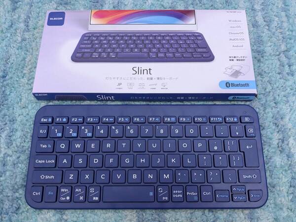 ◎0707u0333 エレコム ワイヤレス キーボード Bluetooth Slint 薄型 パンタグラフ OS自動識別 ブルー TK-TM10BPBU