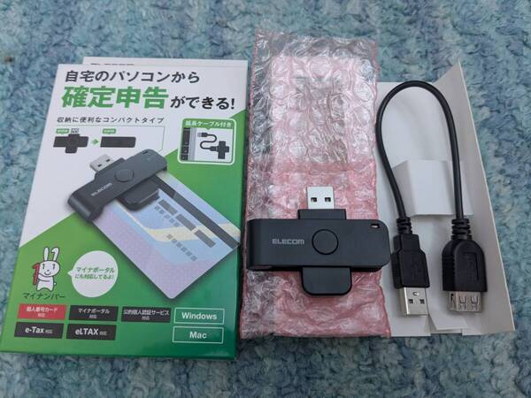 ◎0707u0439 エレコム ICカードリーダー 接触式 Windows mac対応 【マイナンバーカード/e-Tax 確定申告/eLTAX対応】ブラック MR-ICD102BK