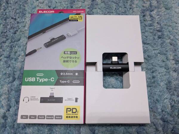 ◎0707u0448 エレコム 音声変換アダプタ Type-C-4極φ3.5mmイヤホンジャック 給電機能付 USB Power Delivery60W対応 ブラック MPA-C35PDBK