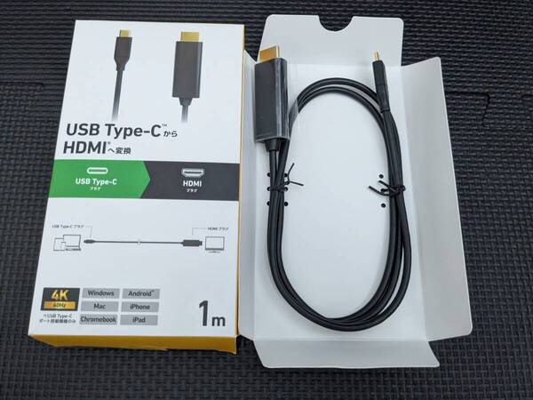 ◎0707u1026 エレコム変換ケーブル 1m Type-C to HDMI 4K(3840×2160px)/60Hz マルチディスプレイ ミラーリング ブラック CAC-CHDMI10BK2