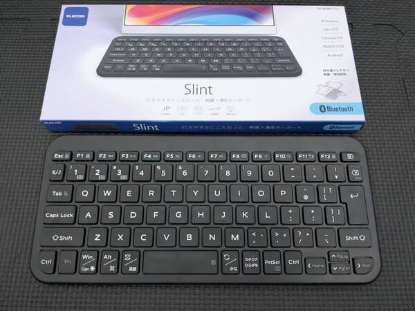◎0707u1428 エレコム ワイヤレス キーボード Bluetooth Slint 薄型 パンタグラフ ブラック TK-TM10BPBK