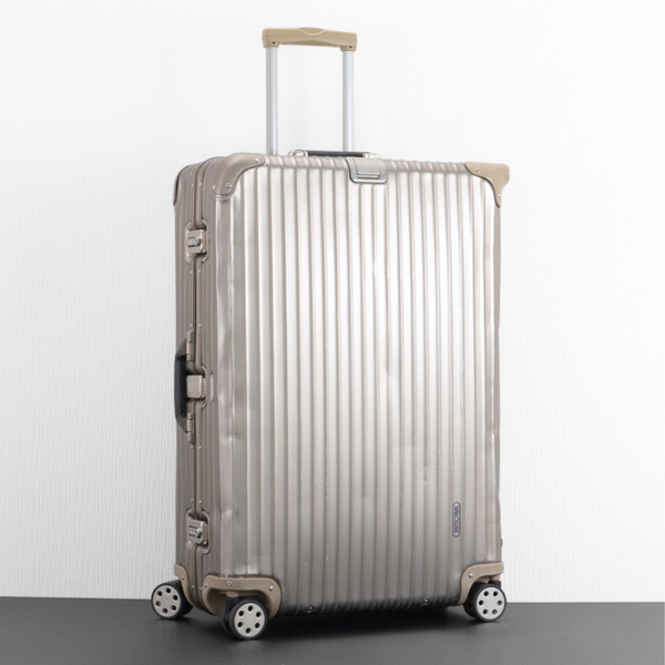 RIMOWA リモワ TOPAS Titanium トパーズ チタニウム 98L 4輪 TSAロック 革巻きハンドル アルミ XL ゴールド スーツケース キャリーバッグ