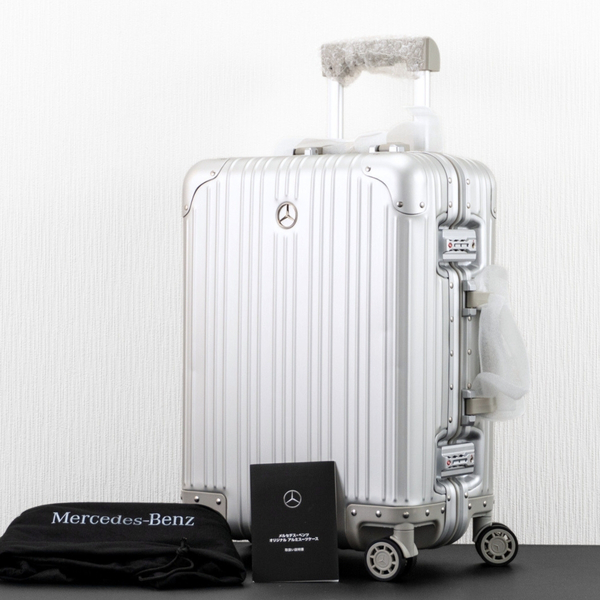 未使用 Mercedes-Benz メルセデスベンツ 32L 機内持ち込み 4輪 キャビン TSAロック オリジナル アルミ スーツケース キャリーバッグ 銀色