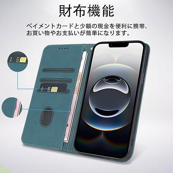 グリーン 手帳型 ひし形 マグネット 高品質 PUレザー TPU素材 オッポ OPPO Reno14 5G 保護 財布型 スタンド機能 カード収納 ケース カバー