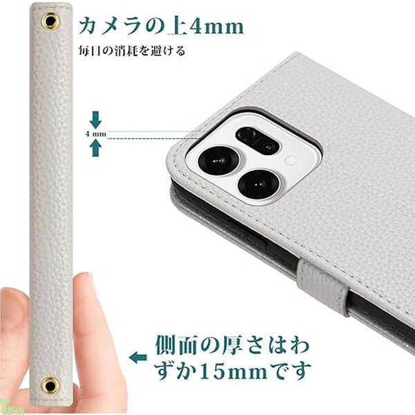 グレー 手帳型 上質な手触り 高品質 PUレザー + TPU オッポ OPPO Reno14 5G 保護 財布型 スタンド機能 カード収納 ケース カバー