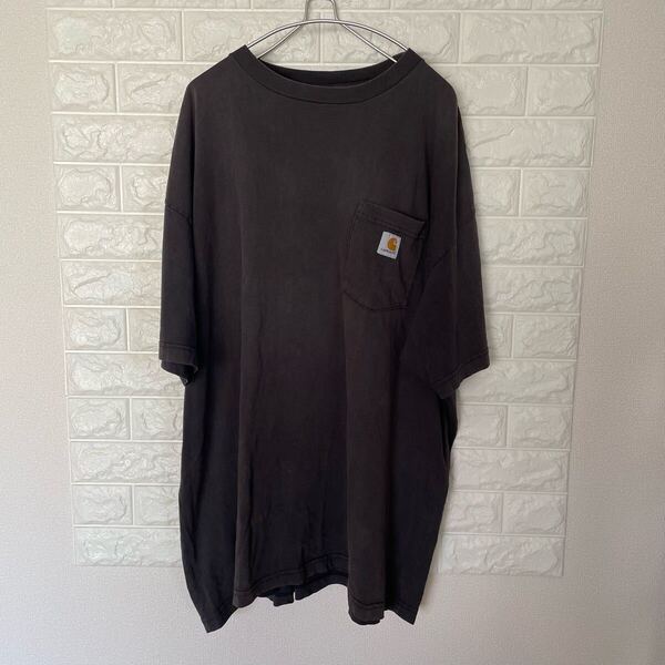 00s Carhartt メンズ 2XL相当 ビッグサイズ 黒 ロゴ Tシャツ