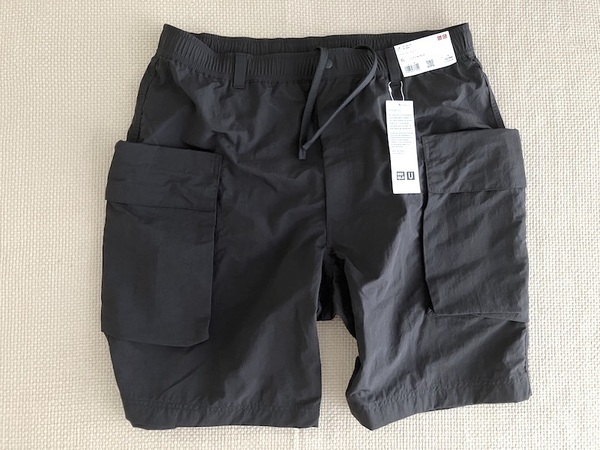 即決 未使用 XLサイズ ユニクロ U パラシュート カーゴ ショーツ 黒 ショートパンツ UNIQLO ユニクロユー MB