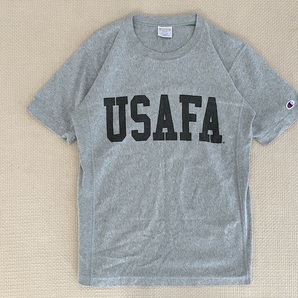 即決 USAFA 染み込み Mサイズ Champion REVERSE WEAVE ヘビーウェイト Tシャツ グレー 米空軍学校