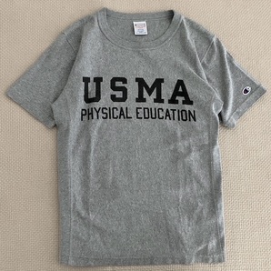 即決 Mサイズ USMA プリント Champion REVERSE WEAVE ヘビーウェイト Tシャツ グレー 黒 染み込み 米陸軍士官学校 チャンピオン