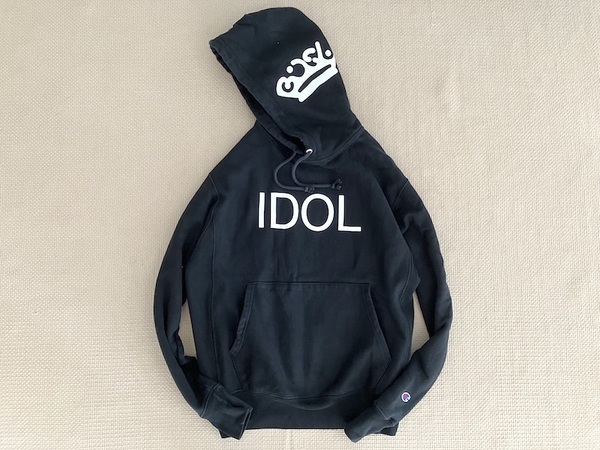 即決 BiSH x USA企画品 12oz 肉厚 Champion REVERSE WEAVE プルオーバー パーカー 黒 IDOL アイドル Mサイズ (日本XL相当)