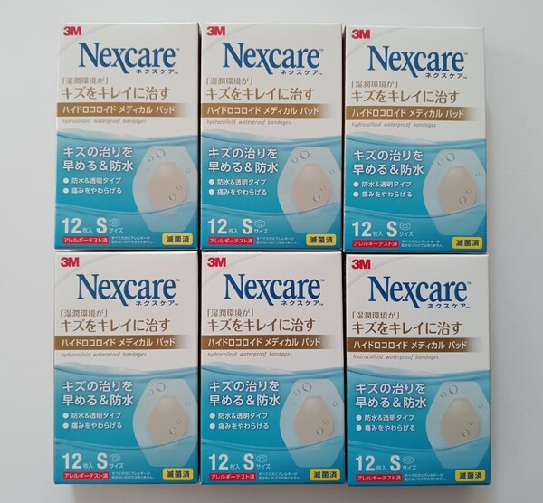 送料無料★3M 絆創膏 ネクスケア Sサイズ 12枚入 6箱セット ハイドロコロイド メディカルパッド