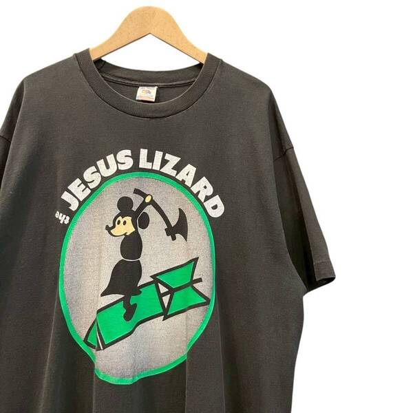 90s ビンテージ JESUS LIZARD プリント バンド Tシャツ XL ブラック フェード 90年代 ジーザスリザード アメリカ製 USA製 ロックT バンT
