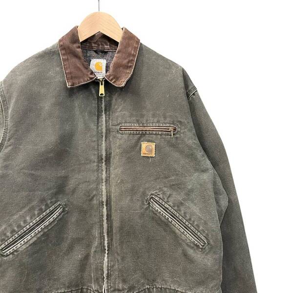 00s ビンテージ カーハート デトロイト ダックキャンバス ジャケット L-R モスグリーン 00年代 ヴィンテージ carhartt vintage
