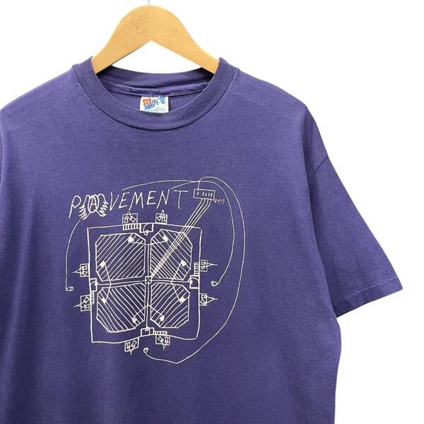 90s ビンテージ PAVEMENT プリント バンド Tシャツ L ネイビー フェード 90年代 vintage アメリカ製 USA製 ペイヴメント バンドT ロックT