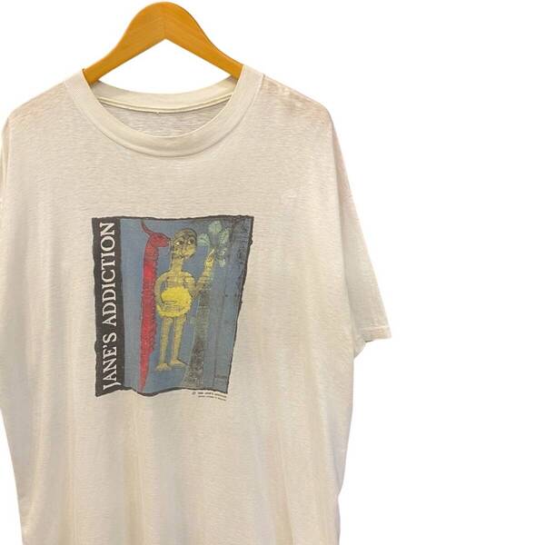 90s ビンテージ JANES ADDICTION ツアー 両面プリント バンド Tシャツ L位 ホワイト 90年代 ジェーンズアディクション バンT ロックT