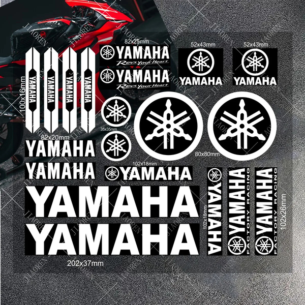 ●送料無料●YAMAHA●ヤマハ 大判ステッカー ロゴ デカール 反射 防水 カッティングステッカー 1シート分 ホワイト