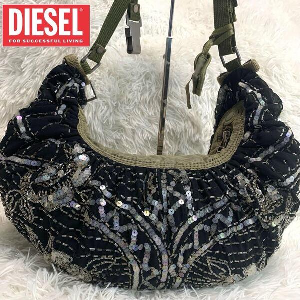 ディーゼル【ヴィンテージ/スパンコール:ビーズ/三日月◆ショルダーバッグ】y2k Archive Shoulder Bag 肩掛け メンズ レディース DIESEL
