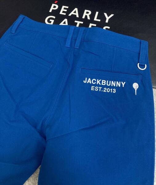 新品 パーリーゲイツ ジャックバニー 2WAYストレッチパンツ(6)サイズLL/青 PEARLY GATES JACK BUNNY