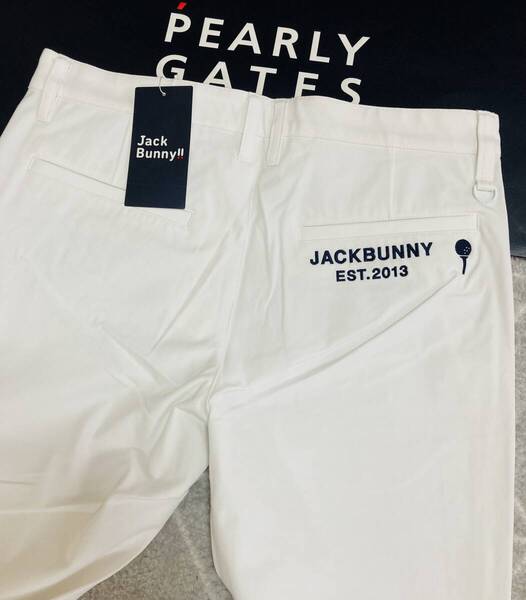 新品 パーリーゲイツ ジャックバニー 2WAYストレッチパンツ(6)サイズLL/白 PEARLY GATES JACK BUNNY