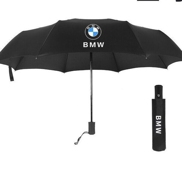誕生日 プレゼント お返し ギフト 折りたたみ傘 ブラック 黒 ワンタッチ 新品 ブランド傘 BMW 晴雨兼用 かさ自動式 アンブレラ カー用品