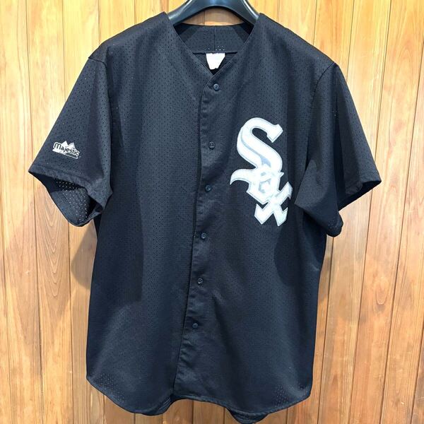 White Sox ゲームシャツ ホワイトソックス 古着 ヴィンテージ 00s MLB ユニフォーム ベースボールシャツ 黒 USA製 XL 90s